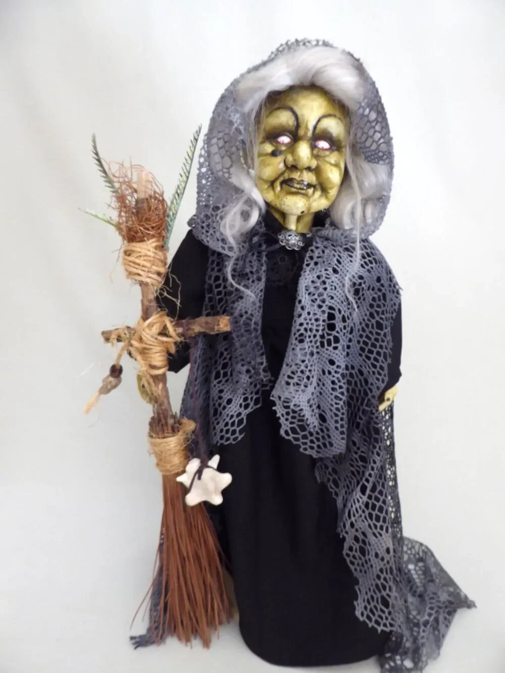 OOAK 19” WITCH HAG VOODOO HALLOWEEN HORROR UNDEAD DOLL PROP ODDITY